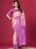 Pure Kubera Pattu Purple Festival Wear Copper Zari Saree